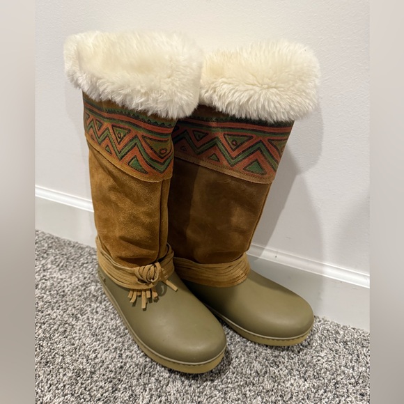 Baffin Shoes - Vintage Baffin leather, rubber, and shearling winter boots, women's size 7